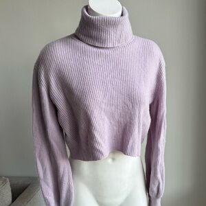 Reformation Luisa Cropped Lilac Cashmere Sweater